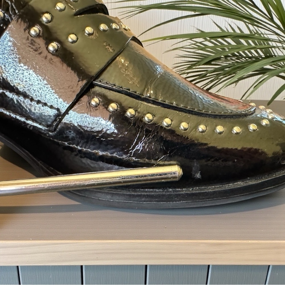 ALDO Black Studded Patent Loafers – Approx. Size 6–6.5 (See Measurements) - Picture 10 of 13